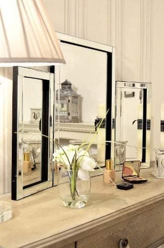 Modern Clear Venetian Dressing Table Mirror Stylish Tri-Fold Triple Mirror