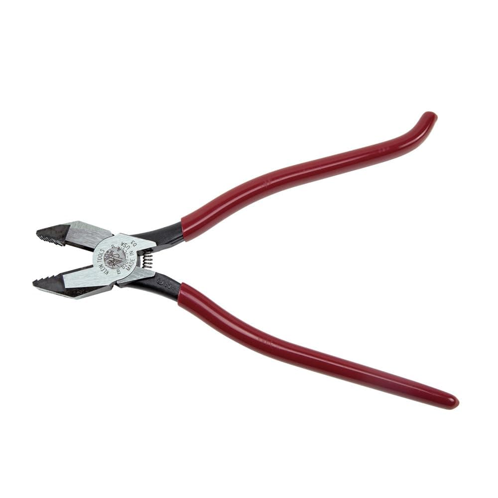 D201-7CSTA Linesman Pliers, Side Cutters with Spring Loaded Action, Ironworker Pliers have Aggressive Knurl and Tempered Handles