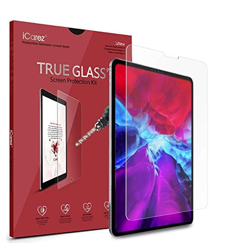iCarez [Tempered Glass Screen Protector for Apple 11-inch iPad Pro 11 2020 and 2018 Model Premium Easy Install [9H 0.3MM 2.5D] 2-Pack (Compatible with Face ID and Apple Pencil)