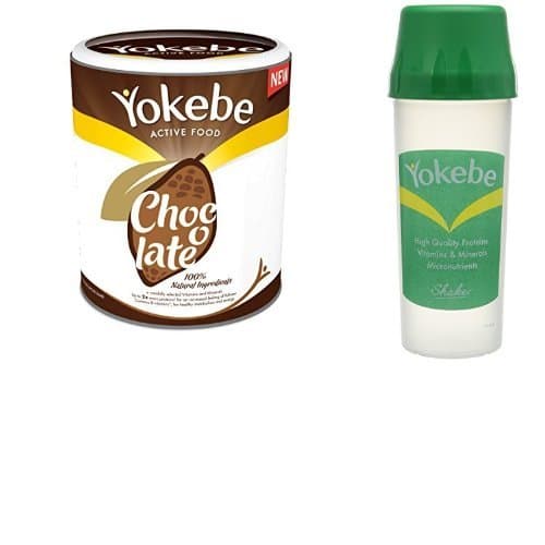 Yokebe 4 Tub Weight Loss Shake Bundle Pack with Shaker -Chocolate - 36 Portions