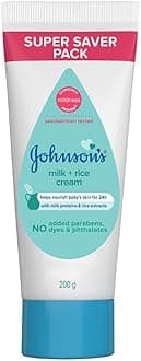 Johnson's Milk + Rice Cream, with Milk extracts and Vitamin E to Replenish Moisture, pH Balanced, 200gm, White