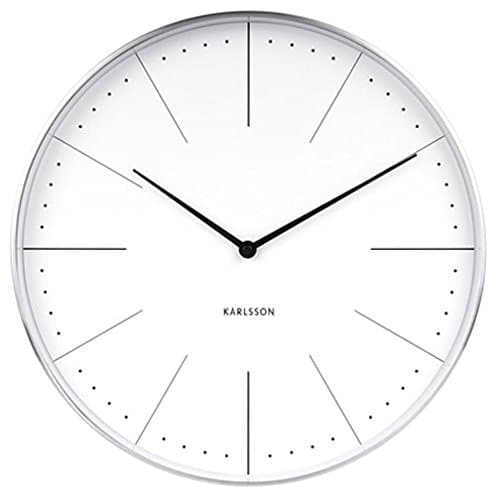 Karlsson Wall Clock, Steel, White, One Size