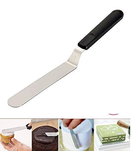 10” Angular Cake Palette Knife | Steel Icing Spatula | Cake Knife | Cream Icing Frosting Spatula | Baking Kitchen Pastry Cake Decoration Tool (1 PC , Stainless Steel)