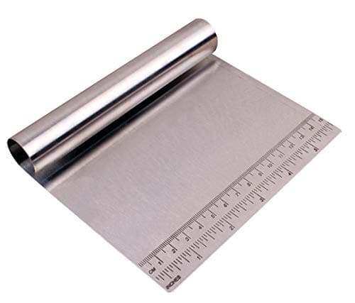 Bench Scraper Chopper Stainless Steel Kitchen Food Scraper Icing Smoother Blade with Measuring Scale for Dough, Cake, Pizza