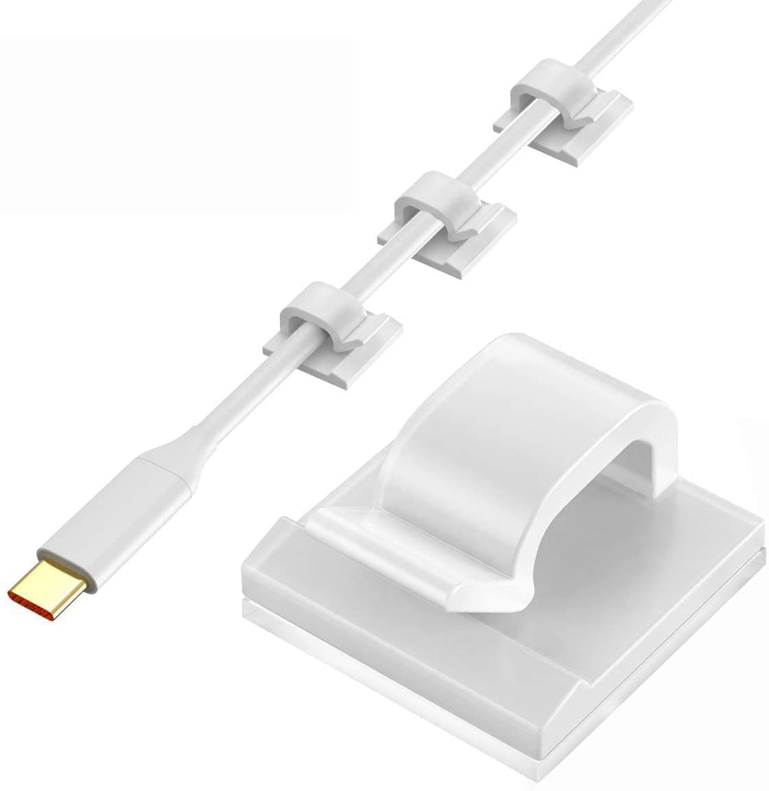 White Cable Clips
