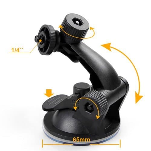 The Accessory Pro Suction Cup Mount compatible with GoPro cameras + Tripod Adapter Mount