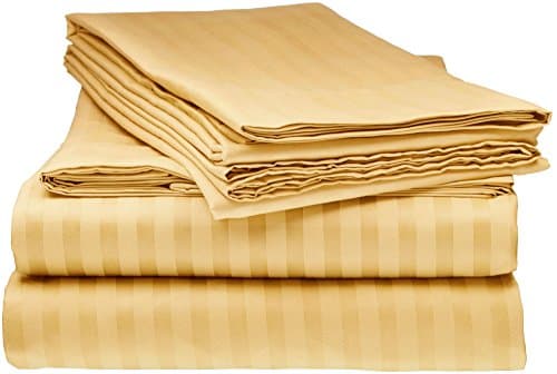Bella kline Bedding 1800 Series 4 pc Bed Sheet Set with Pillowcases Hypoallergenic, 1 Soft Silky Luxurious Feel, Fitted and Flat Sheets Lifetime - Queen Size, Gold