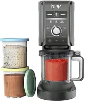 Generic Ninja Creami Deluxe 11-in-1 Ice Cream and Frozen Drink Maker, 24 Ounce Capacity, Black, Large, Black/gray, CN501CO