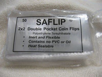 Double Pocket Safety Coin Flips (2" x 2", 50 Flips)