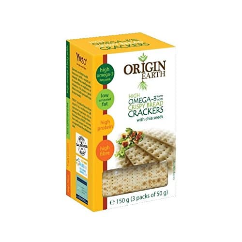 Origin Earth Omega 3 Crackers with Chia Seed 150g (Pack of 10)