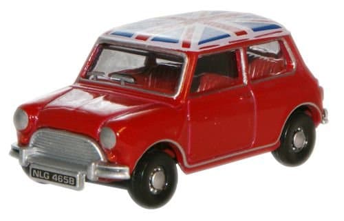 Austin Mini Cooper - Tartan Red/Union Jack - 1/76th Scale Oxford Diecast