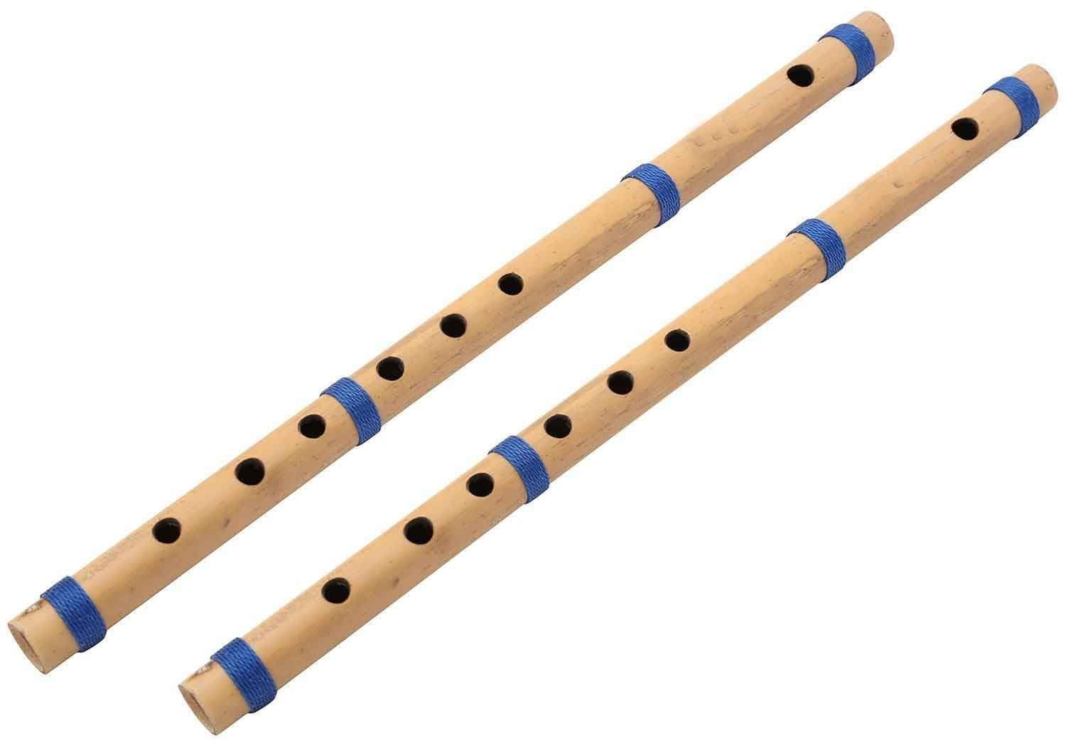 Blue Panther C Scale Bamboo Flute, Natural Medium, Set of 2 Flutes