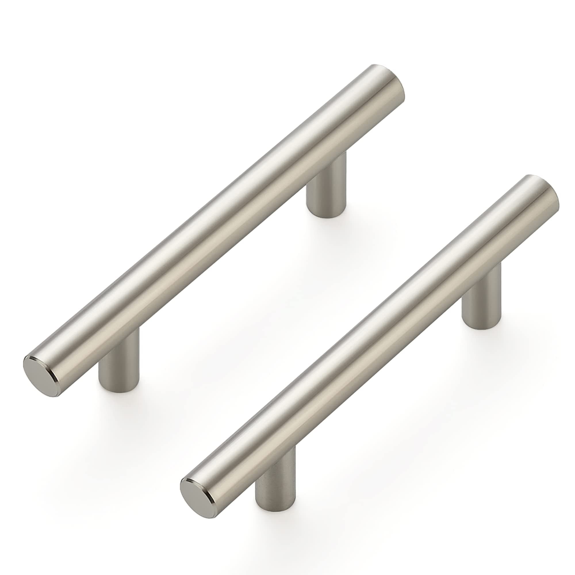 2 Pack 5'' Cabinet Pulls Brushed Nickel Stainless Steel Kitchen Drawer Pulls Cabinet Handles 3" Hole Center