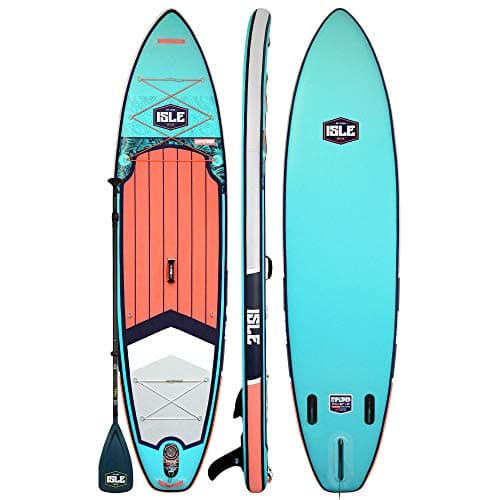 ISLE Explorer | Inflatable Stand Up Paddle Board | 6” Thick iSUP and Bundle Accessory Pack | Durable and Lightweight | Stable Wide Stance | Up to 300 lb Capacity (Grey, 11')