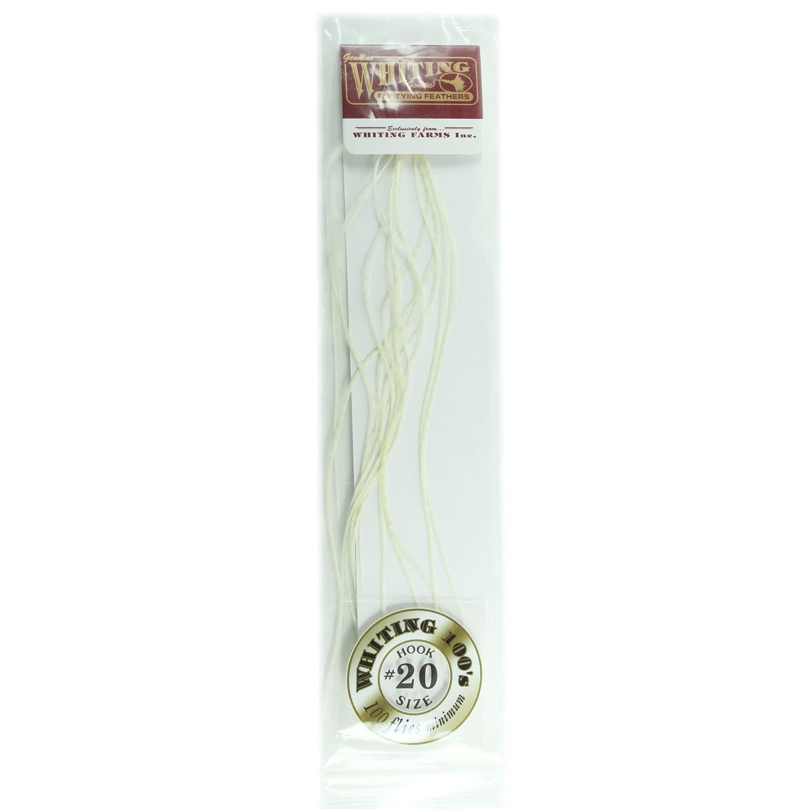 Whiting 100's Dry Fly Hackle - White - Size 20