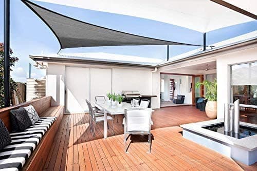 SunnylaxxTriangular Shade Sail 3 x 3 x 4.25 Metres, Heavy Duty and Waterproof, for Outdoor, Garden, Grey Colour