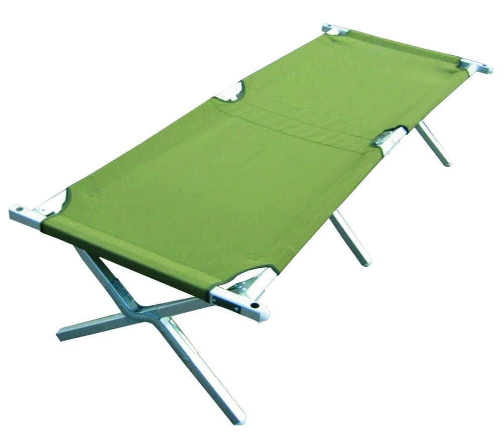 Bushcraft Collapsible Camp Bed - Olive Green, 100x17x20 cm