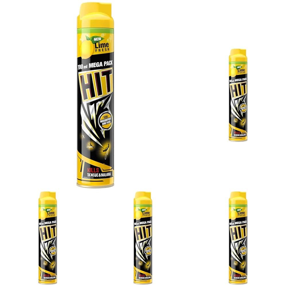 Flying Insect Killer - Mosquito & Fly Killer Spray (700ml) | Lime Fragrance | Instant Kill | Protection from Dengue & Malaria, pack of 5