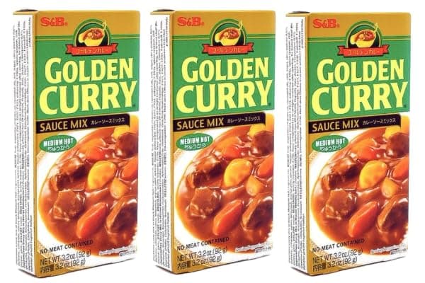S&B Golden Curry Medium Hot 92g x Pack of 3