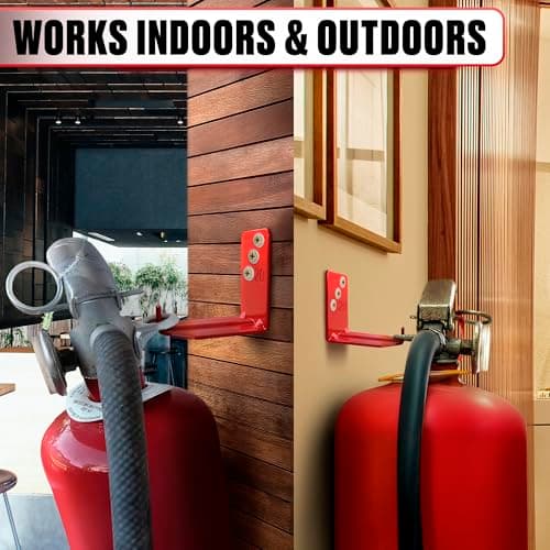 4Pcs 40LB Fire Extinguisher Mount - Adjustable Wall Bracket for Home & Fireplace