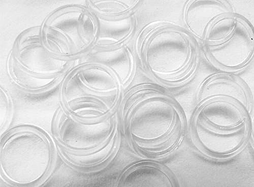40 Clear Plastic Bra Strap Adjusters Rings 15-18 mm-KA018-0-40