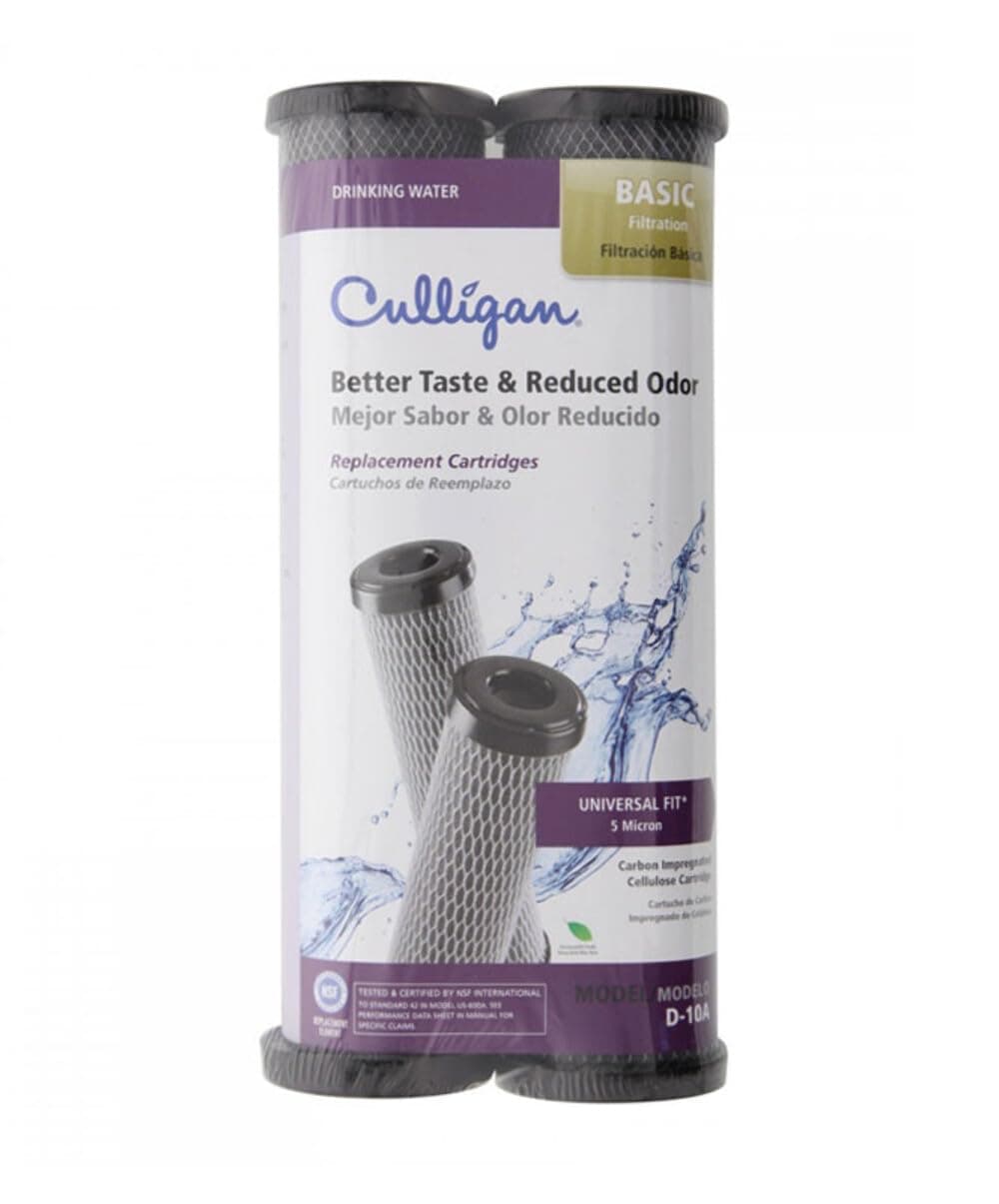 Culligan D-10 Level 1 Drinking Water Replacement Cartridge Carbon-Impregnated Cellulose 2 Pk