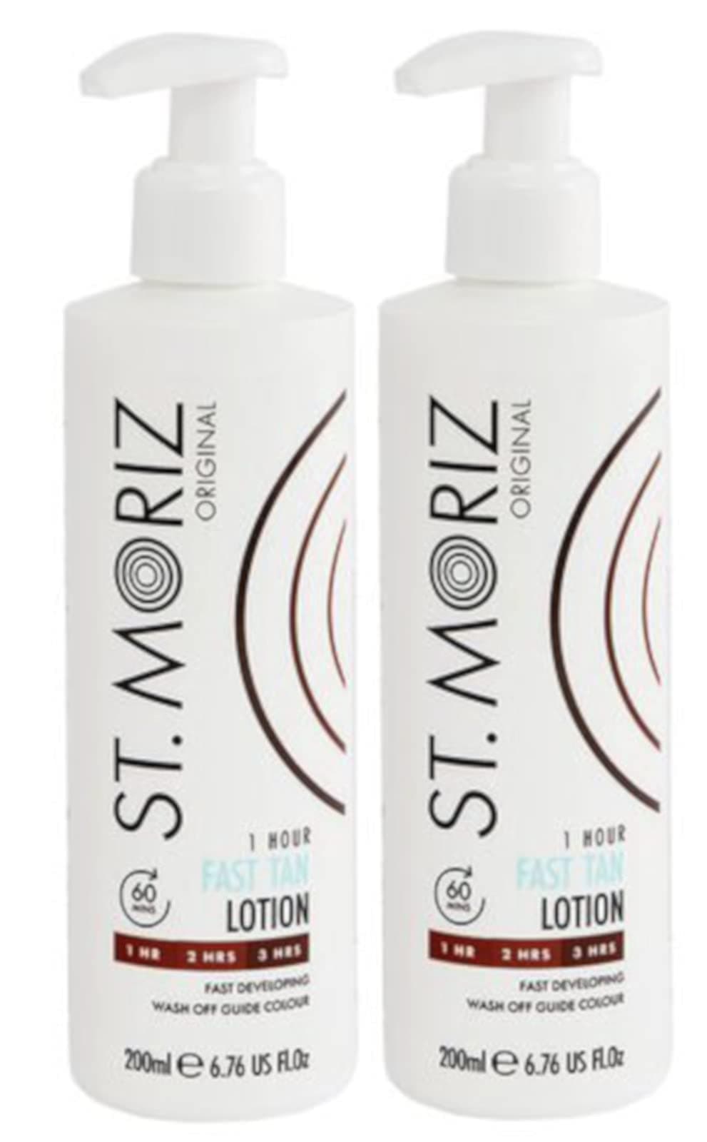St Moriz Instant +FAST Self Tanning LOTION DARK (pack of 2) 200ml each