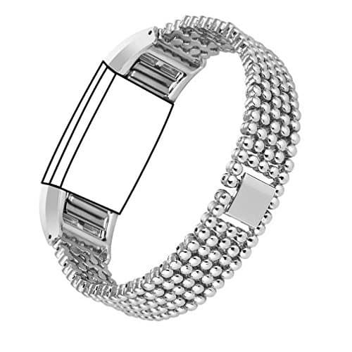 KingBaas Compatible for Fitbit Charge 2 Bands, Premium Metal Strap Jewelry Wristband Watch Bracelet Accessory Band for Fitbit Charge 2 /Fitbit Charge 2 Band (No Tracker)