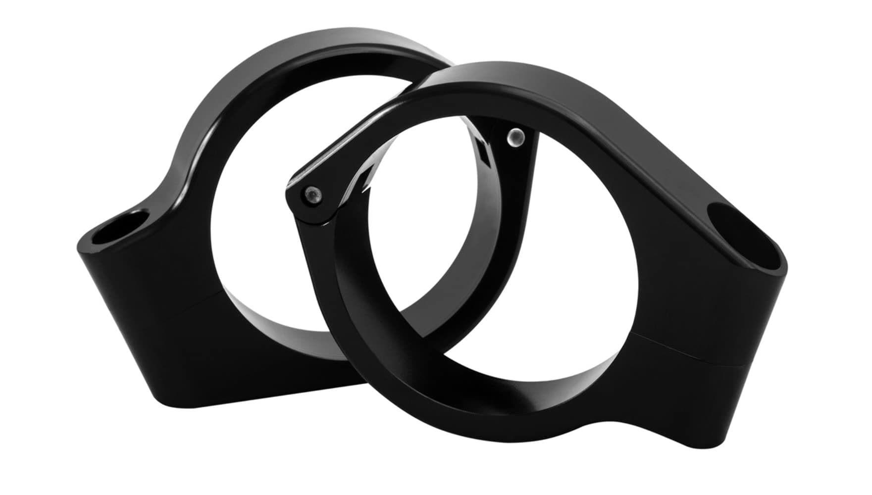 Wrap-Around Fork Turn Signal Brackets - Black - 41mm