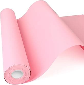 Pink Wrapping Paper, 15"x900" Solid Color Light Pink Art Craft Poster Bulletin Board Decorative Paper for Mother's Day Valentine's Day Birthday Wedding, Bouquet Flower Gift Wrap for Women 80GSM 55LB