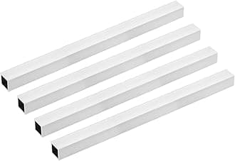 uxcell 6063 Aluminum Square Tube, 20mmx20mmx1.5mm Wall Thickness 300mm Length Seamless Straight Pipe Tubing 4 Pcs