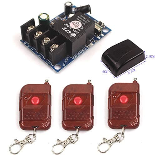 12V 24V 36V 48V 30A Light Fan Wireless Remote Switch Home Smart Remote Control On/OFF Learning Code Remote Light Relay Switch Wireless Wide Voltage (3X Control 315MHz)