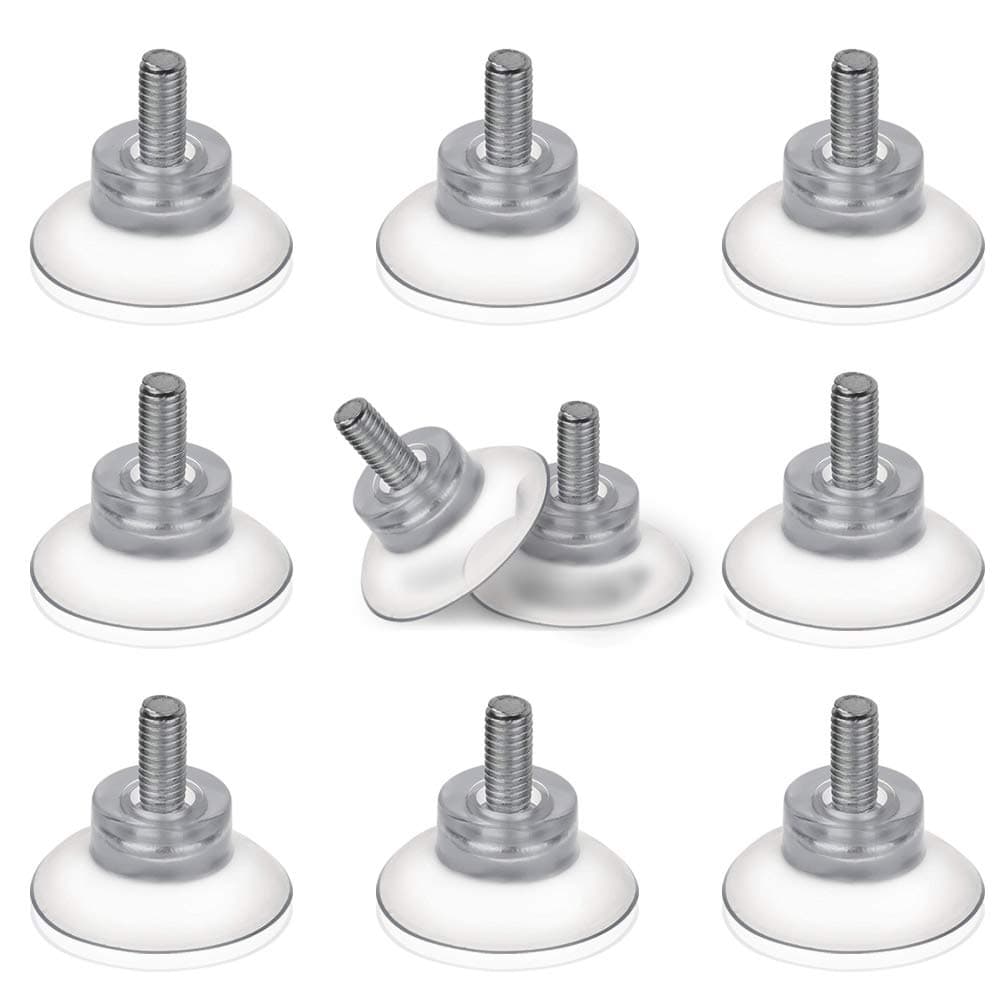 BLUECELL 10 PCS Rubber Strong Suction Cup Replacements for Glass Table Tops with M6 Screw