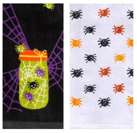 "Creep It Real" Halloween 2-Pack Spider Web Kitchen Towels Set