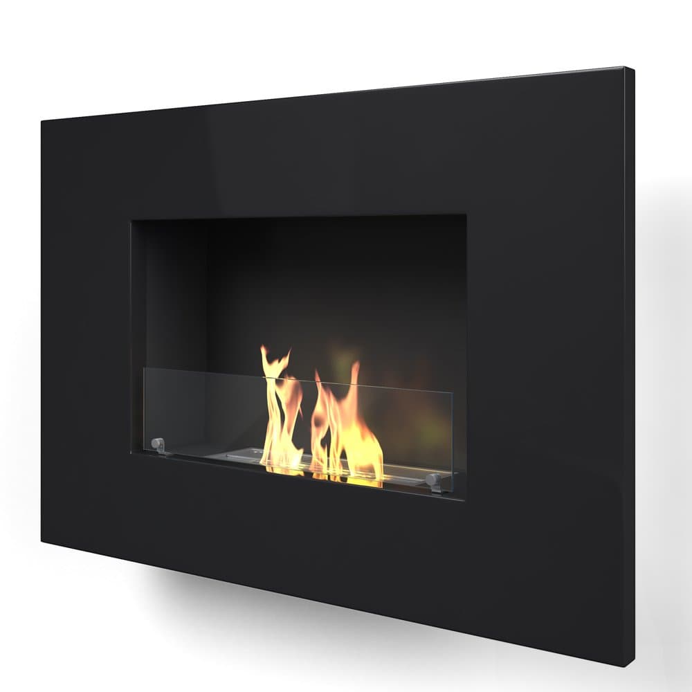 Imagin ARLINFTON-Black Wall Mounted Bio-Ethanol Fireplace - Black