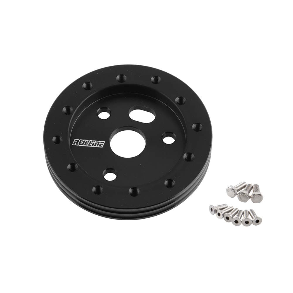 RULLINE 0.5" Steering Wheel Hub Adapter Conversion Spacer 6 Hole to 3 Hole Grant Adapter Boss Kit Black