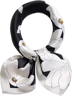 100% Mulberry Silk Scarfs Small Square Scarf 21" x 21" Neck Scarf Breathable Lightweight for Women Gift Packed