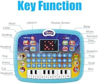 - KITTER Kids Tablet - Preschool Learning Activities, Educational Computer Toy for Boys & Girls Kids, Learn Alphabet Sounds, Maths, Music, Words | Tablet Computer Toy