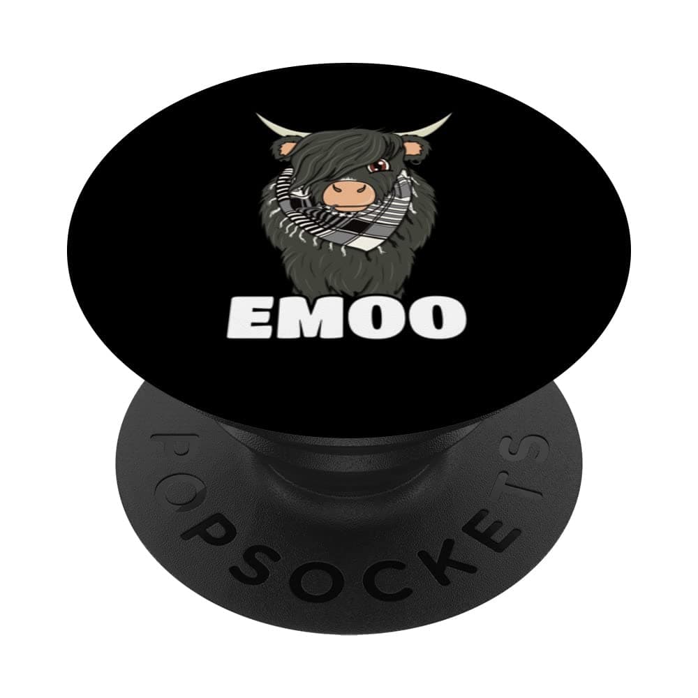 Cow Emo And Goth Funny Emoo PopSockets Swappable PopGrip