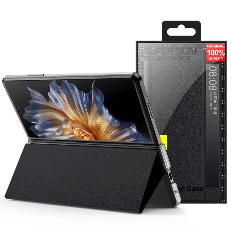 Magnetic PU Leather Cover for Honor Magic V3 Case,Folding Stand Cover with Automatic Wake/Sleep,PC Case for Honor Magic V3 Black