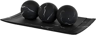 Creative Scents Black Marble Look Home Decor Bowl and Orb Set - Coffee Table Decor for Living Room - Centerpiece Table Decorations for Dining Table, Kitchen Counter, Foyer - Elegant House Decoration