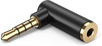 CableCreation Angle 3.5mm Audio Adapter, TRRS Stereo Headphone Connector Male to Female Compatible with Headset, Earphone, Tablets, Laptop, Television, DVD Player, Speaker, PC, Smartphone MP3