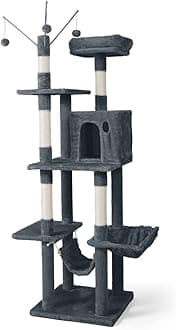 CAPHAUS 70-Inch Cat Tree, Smoky Grey