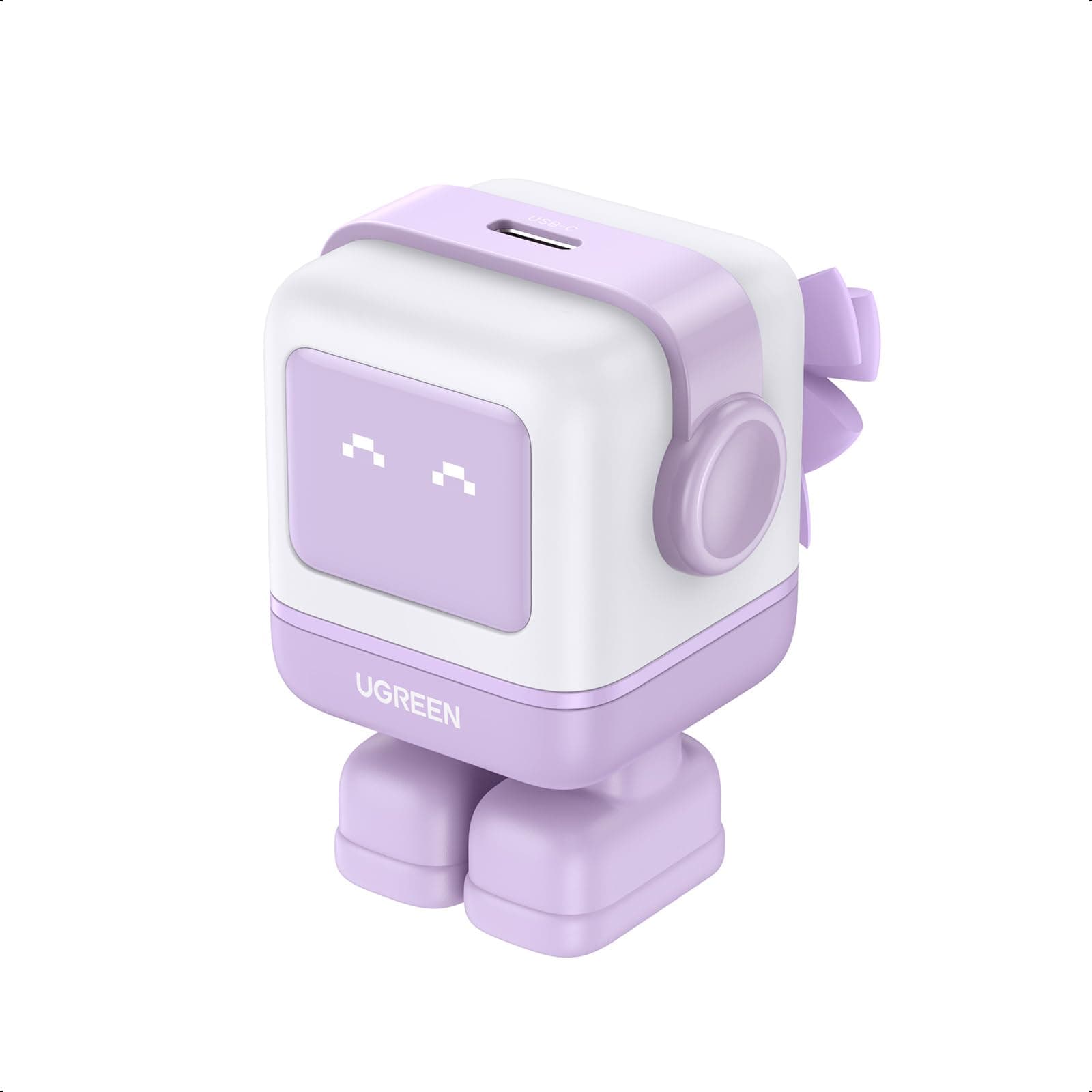 Uno 30W USB C Charger Block, Compact Nexode Robot GaN Fast Charger for iPhone 17/16/15/14, Galaxy S26/S25/S24/S23, Pixel 10/9/8/7, MacBook Neo/Air, iPad Pro, Kawaii Purple