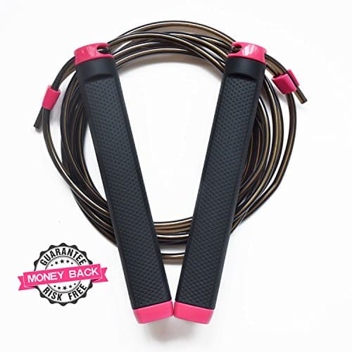 Jump Rope-Adjustable 10ft Cable, Best for Skipping, Boxing, Speed, MMA Training, Jumping Workout, CrossFit Training, Comes With a Carrying Bag