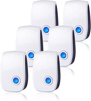Upgraded Ultrasonic Pest Control Repeller Pest Repellent Plug in Indoor Pest Control Electronic for Rodents Mice Cockroach Bug Roach Mosquitoes Insects Spiders 6 Packs