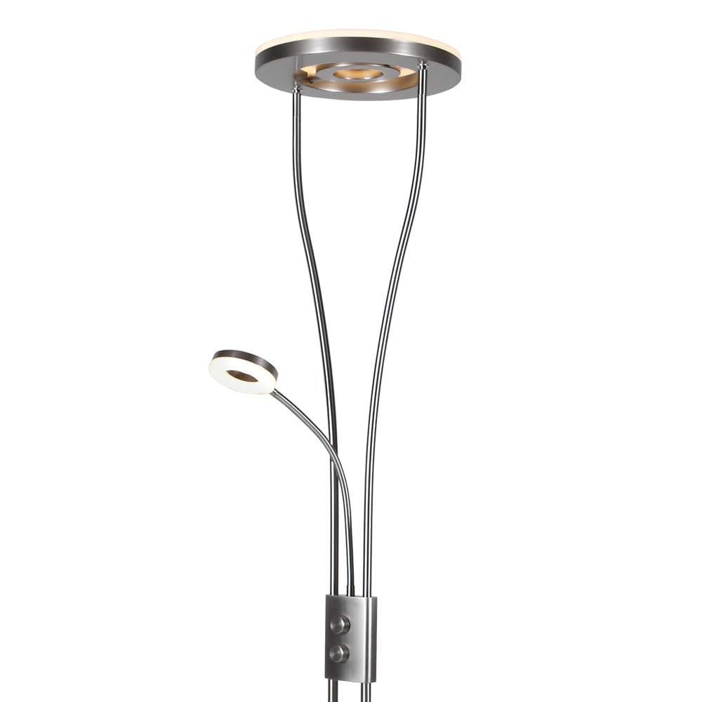 Modern LED Ceiling Floodlight with Reading Arm - Fluter with revolving Inner ring Floor lamp - LED Light including + led flashlight