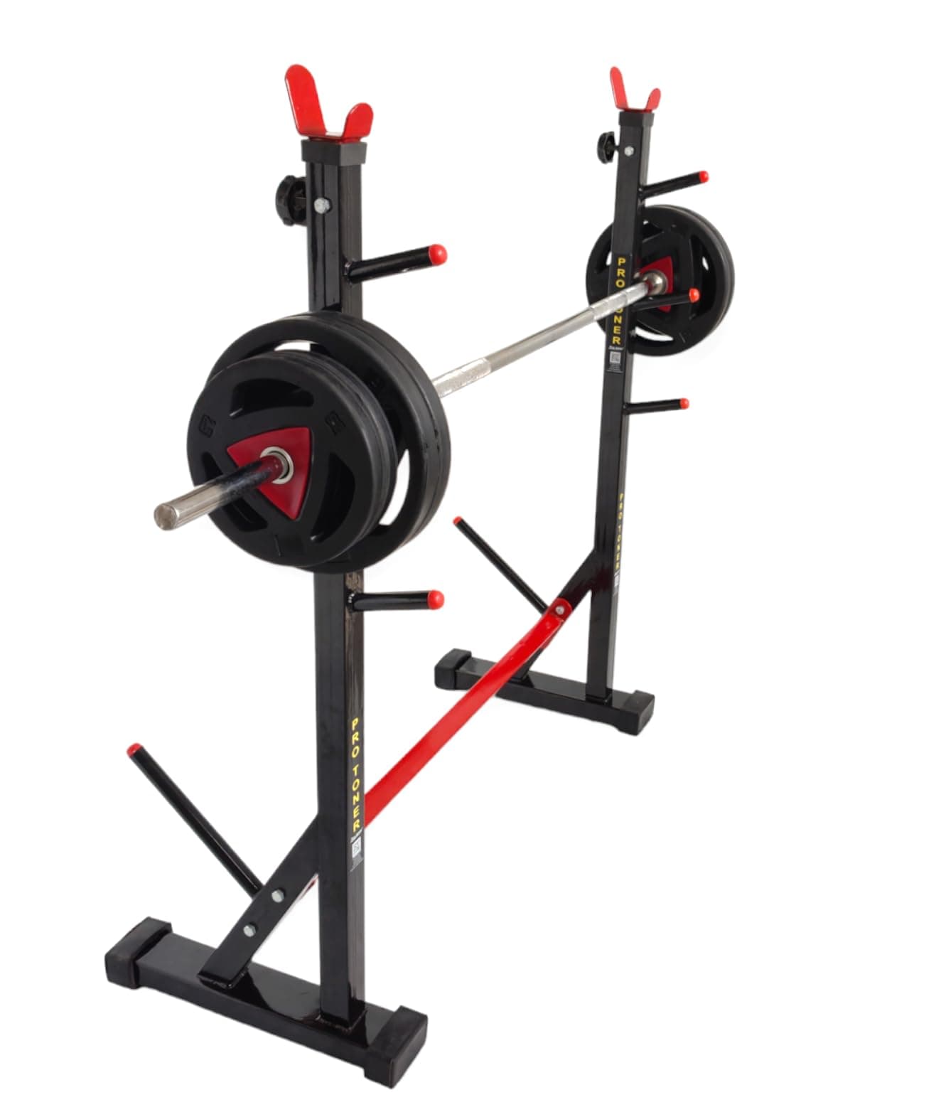 Blend Joint Squat Stand with Safety Holders Heavy Duty Structure (Black and Red)