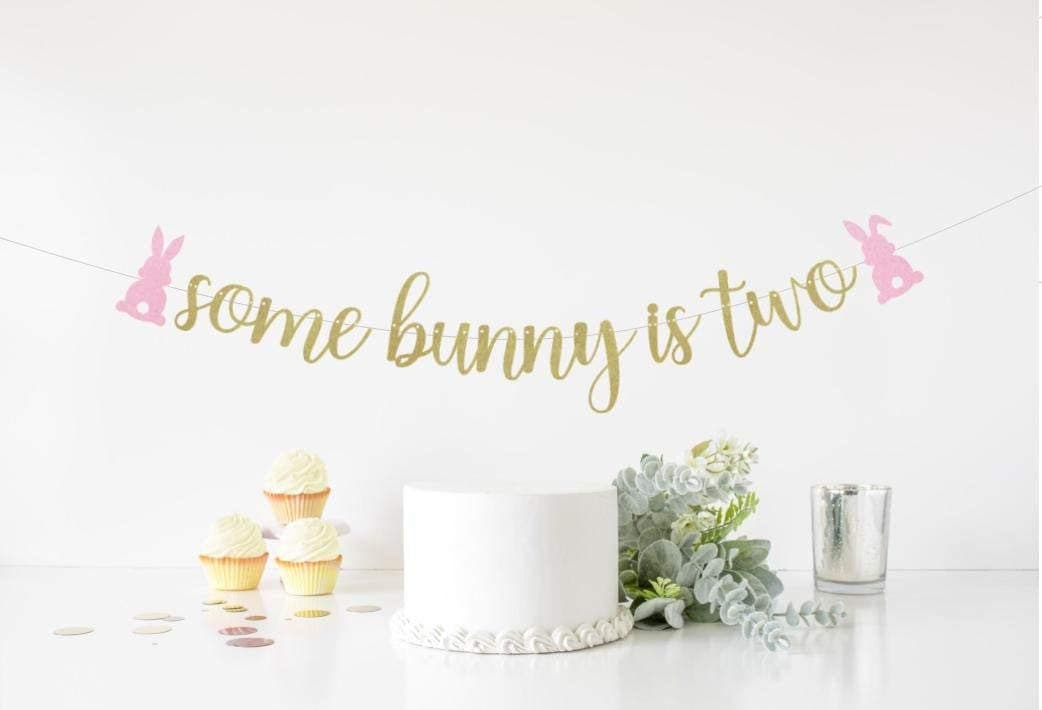 CICIDI Some Bunny is Two, Three, Four, Five, One, Banner, Holiday Decoration