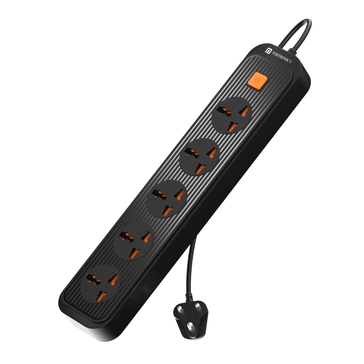 Power Plate 13 Multiplug Extension Board with 5 Power Sockets, 1500W, 2M Cord Length, Fire Proof Material, Short Circuit Protection(Black)
